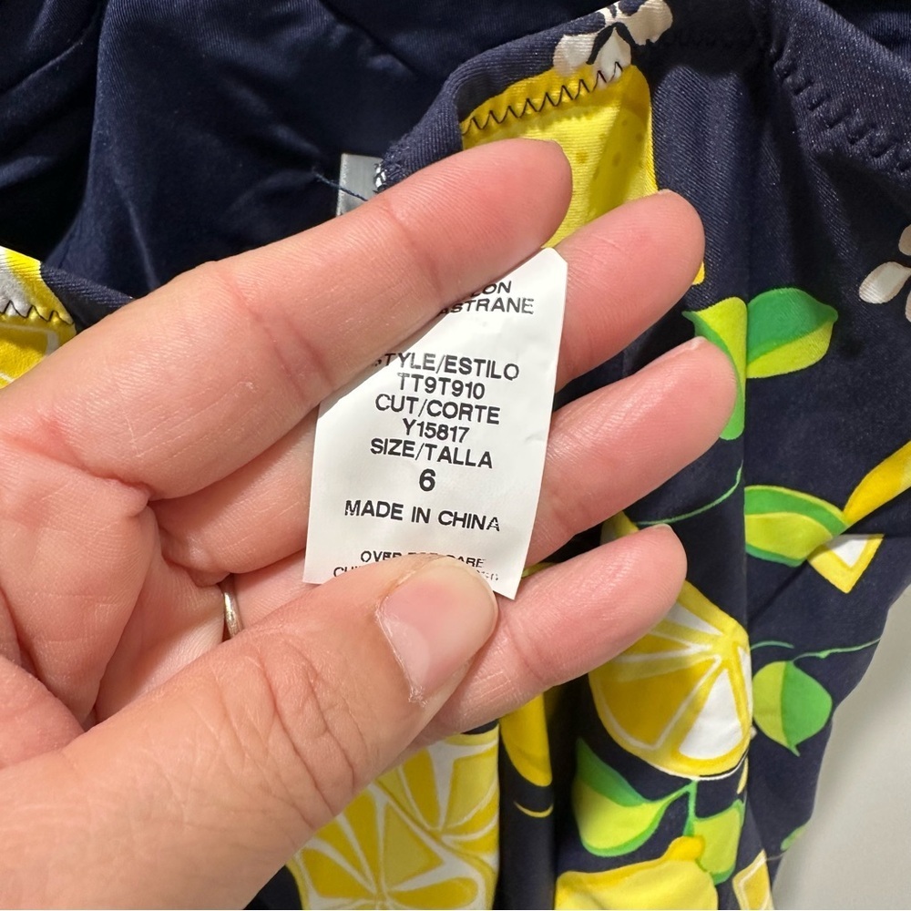 Tina Turk Lemon Print One Piece Swimsuit Size 6 - Picture 8 of 8